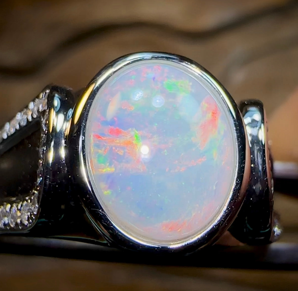 Sterling Silver - South Australian Crystal Opal Ring - Opal Whisperers