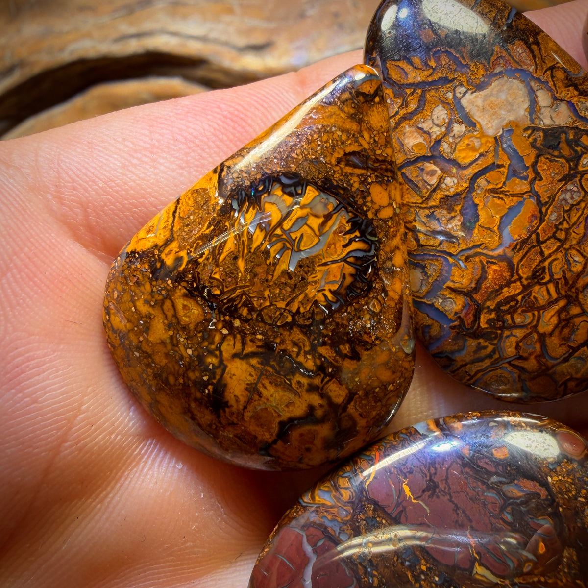 🔒190.4cts - 5x Australian Tribal Boulder Opal’s. Wholesale Dealers Parcel