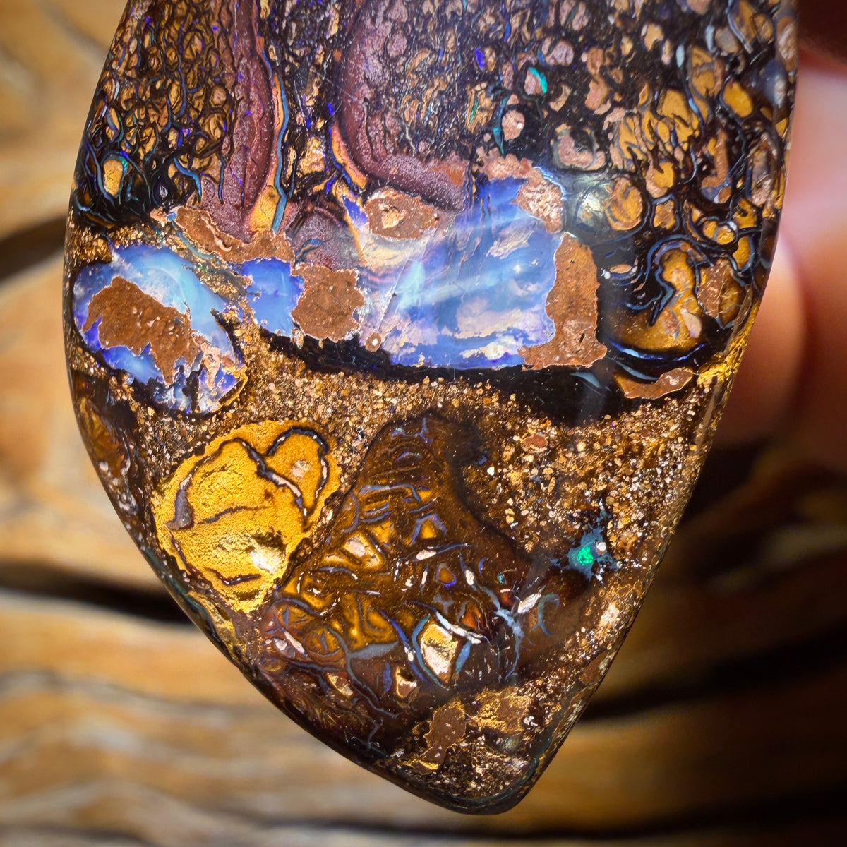 43 x 25mm - Drilled Tribal Queensland Boulder Opal Necklace