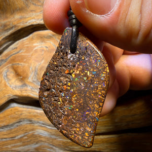 Roadshow Wild Card!           42 x 23mm - Drilled Tribal Queensland Boulder Opal Necklace