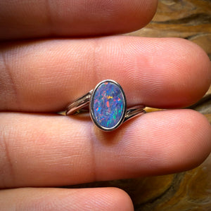 Sterling Silver - Queensland Boulder Opal Doublet Ring