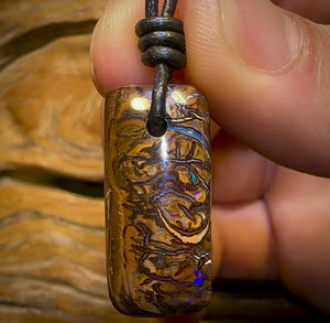 28 x 13mm - “Smiley” Drilled Tribal Australian Boulder Opal Necklace