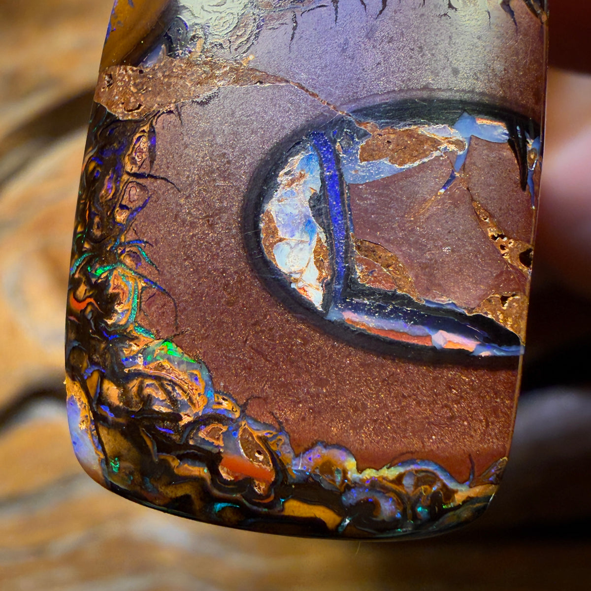 29 x 19mm - Gebohrter Stammes Queensland Boulder Opal Halskette