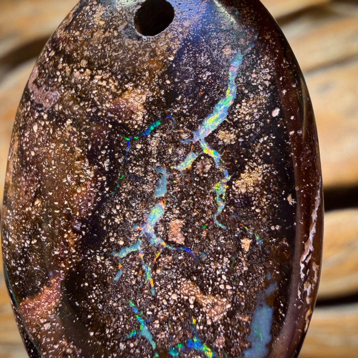 38 x 23mm - Drilled Tribal Queensland Boulder Opal