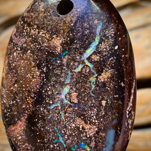 38 x 23mm - Drilled Tribal Queensland Boulder Opal