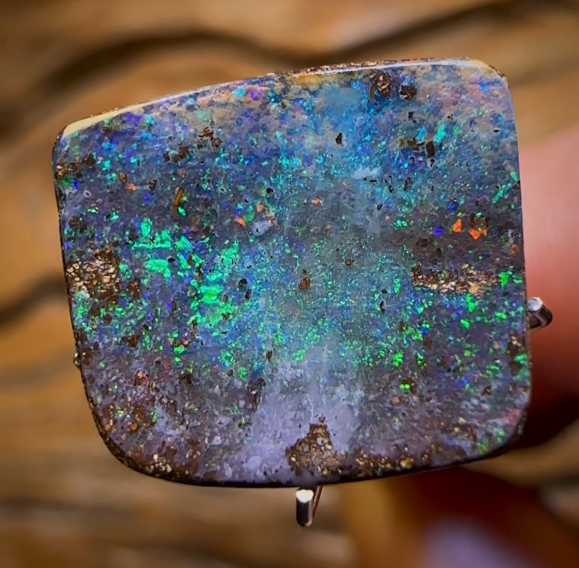 6.6cts - Queensland Boulder Seam with Electric Black Opal Galaxy Type Patterns