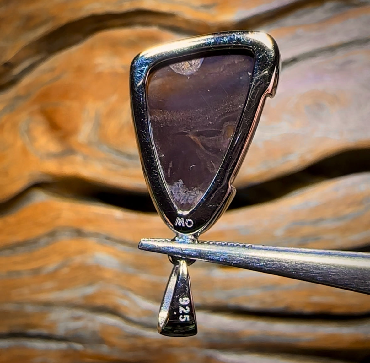 Daddy Storm Sterling Silver - UNISEX Solid Tribal Boulder Opal Pendant