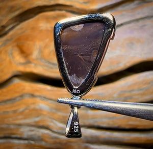 Daddy Storm Sterling Silver - UNISEX Solid Tribal Boulder Opal Pendant