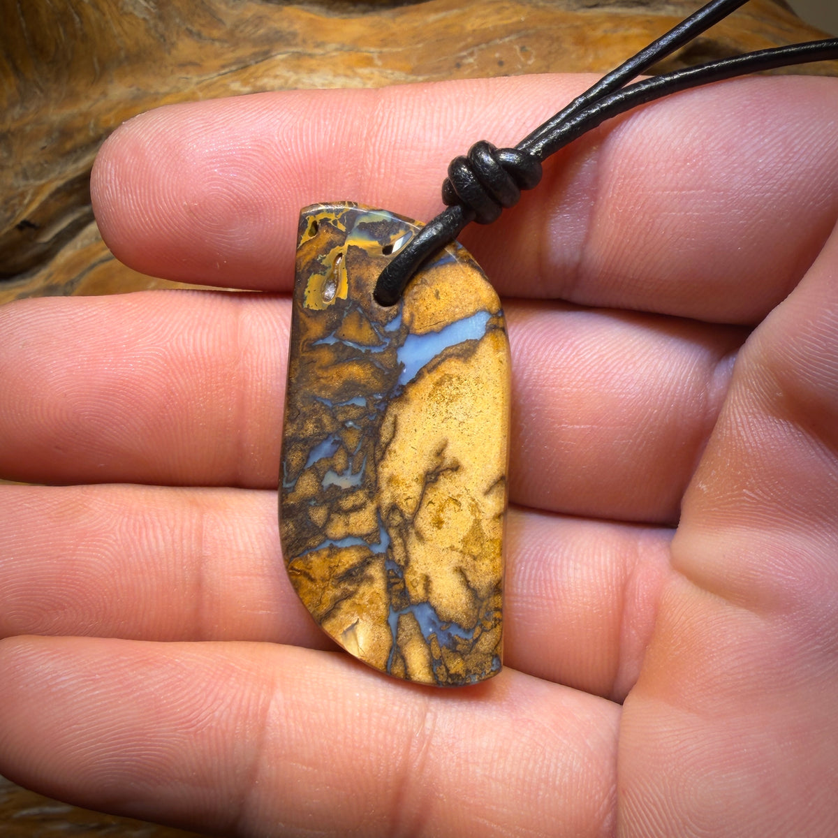 Bargain Card! 41 x 19mm - Drilled Tribal Queensland Boulder Opal Necklace