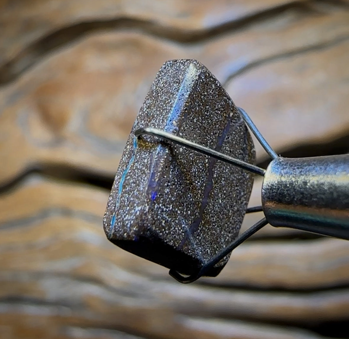 6.6cts - Queensland Boulder Seam with Electric Black Opal Galaxy Type Patterns
