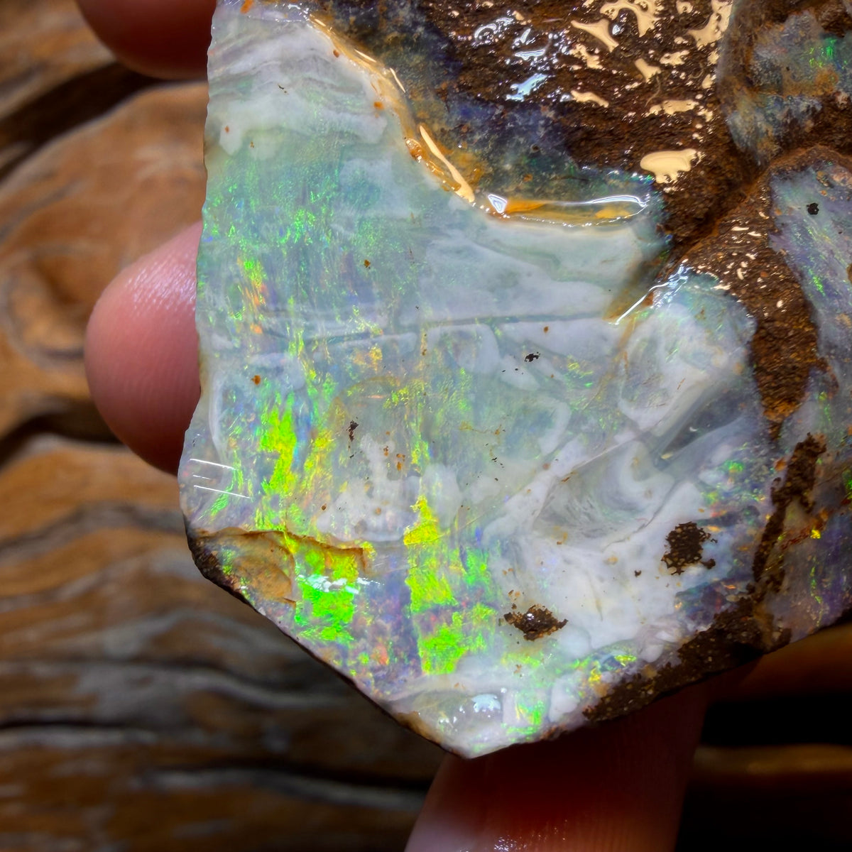 838.5cts - Amazing Queensland Boulder Seam Opal Rough Piece. Natural Split