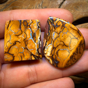 Half Price Card! 60.9cts - “Partners” Tribal Queensland Boulder Opal Pair. Double Sided