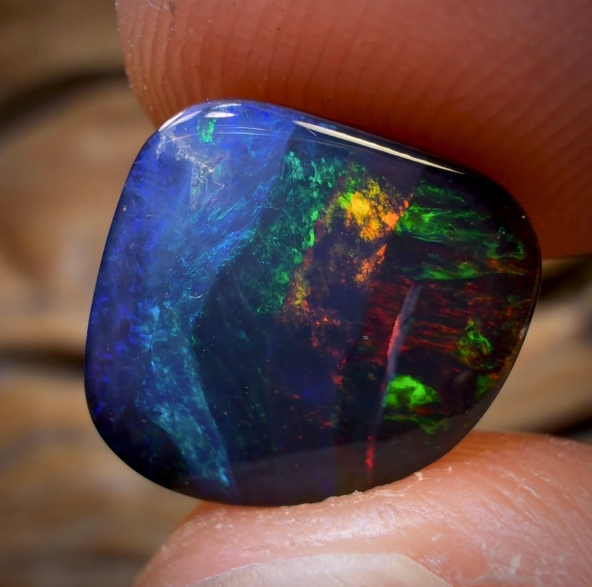 4.7cts - “Midnights Fire” Queensland Boulder Seam Opal