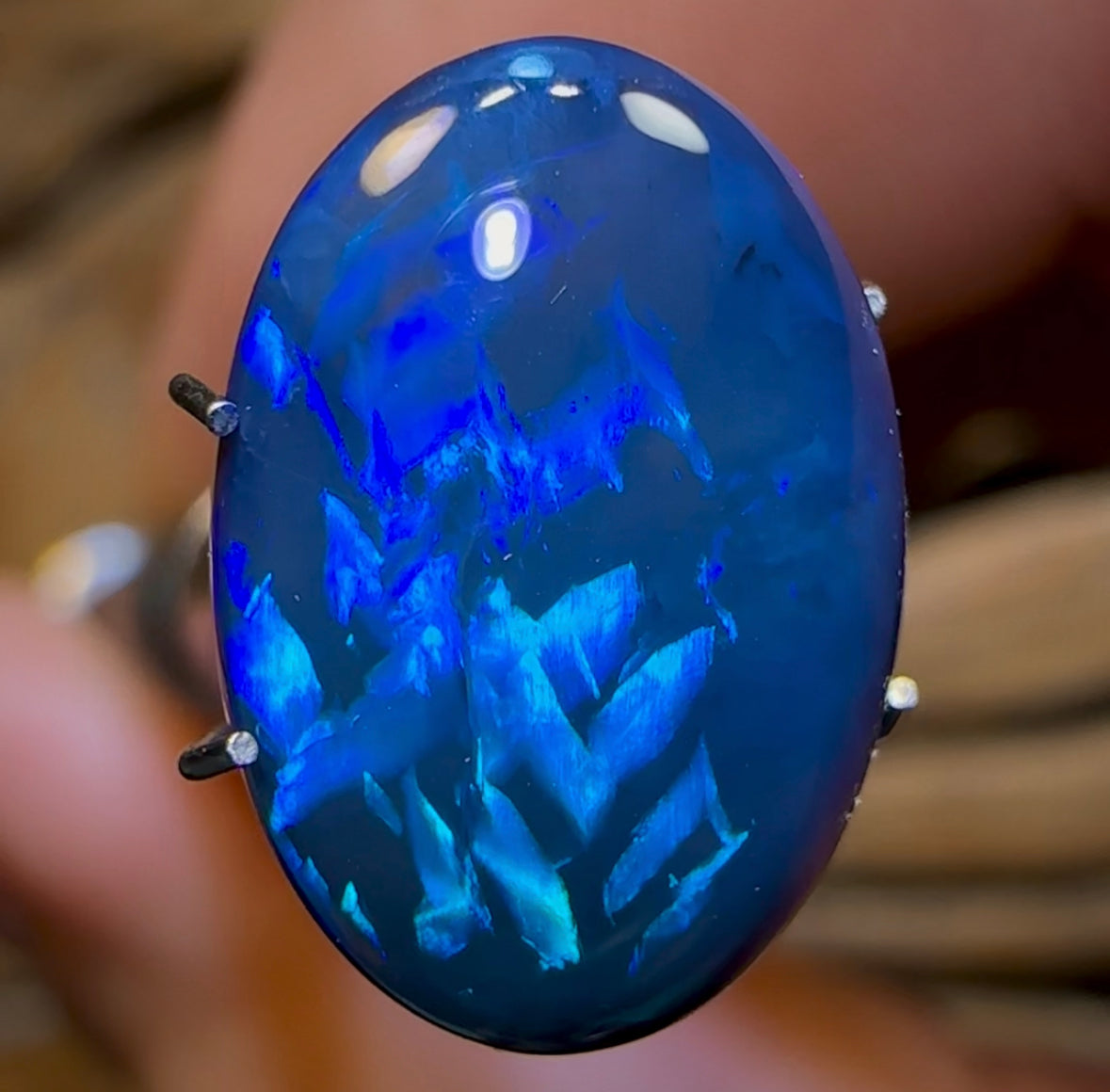 Australian 4cts - “Chinese Writing” Australian Solid Black Opal from ...