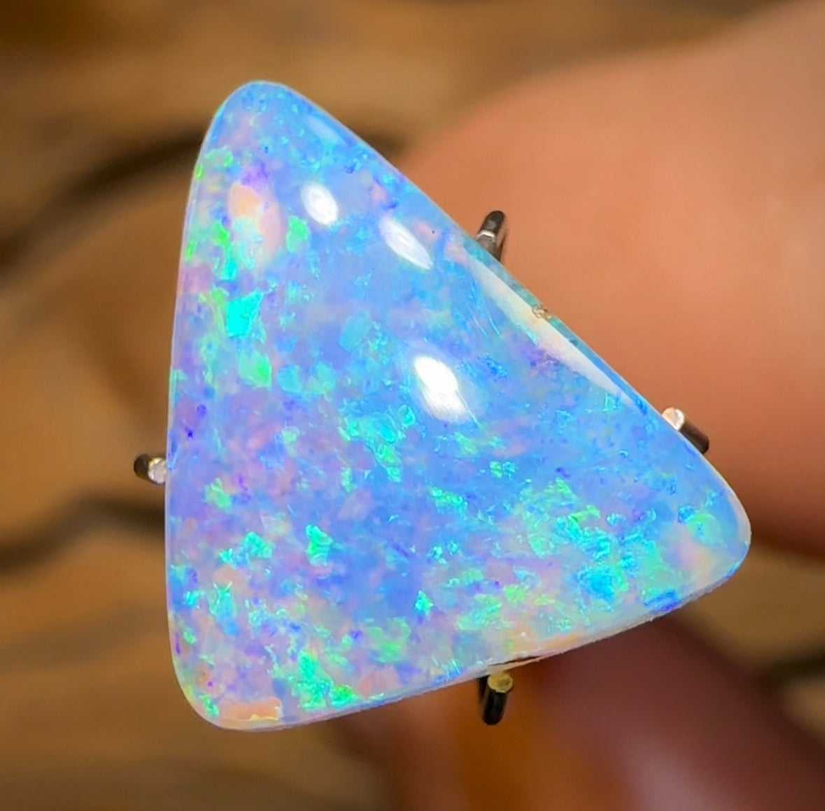 3.6cts - Solid Ice Blue Pipe Australian Boulder Opal Crystal - Opal Whisperers