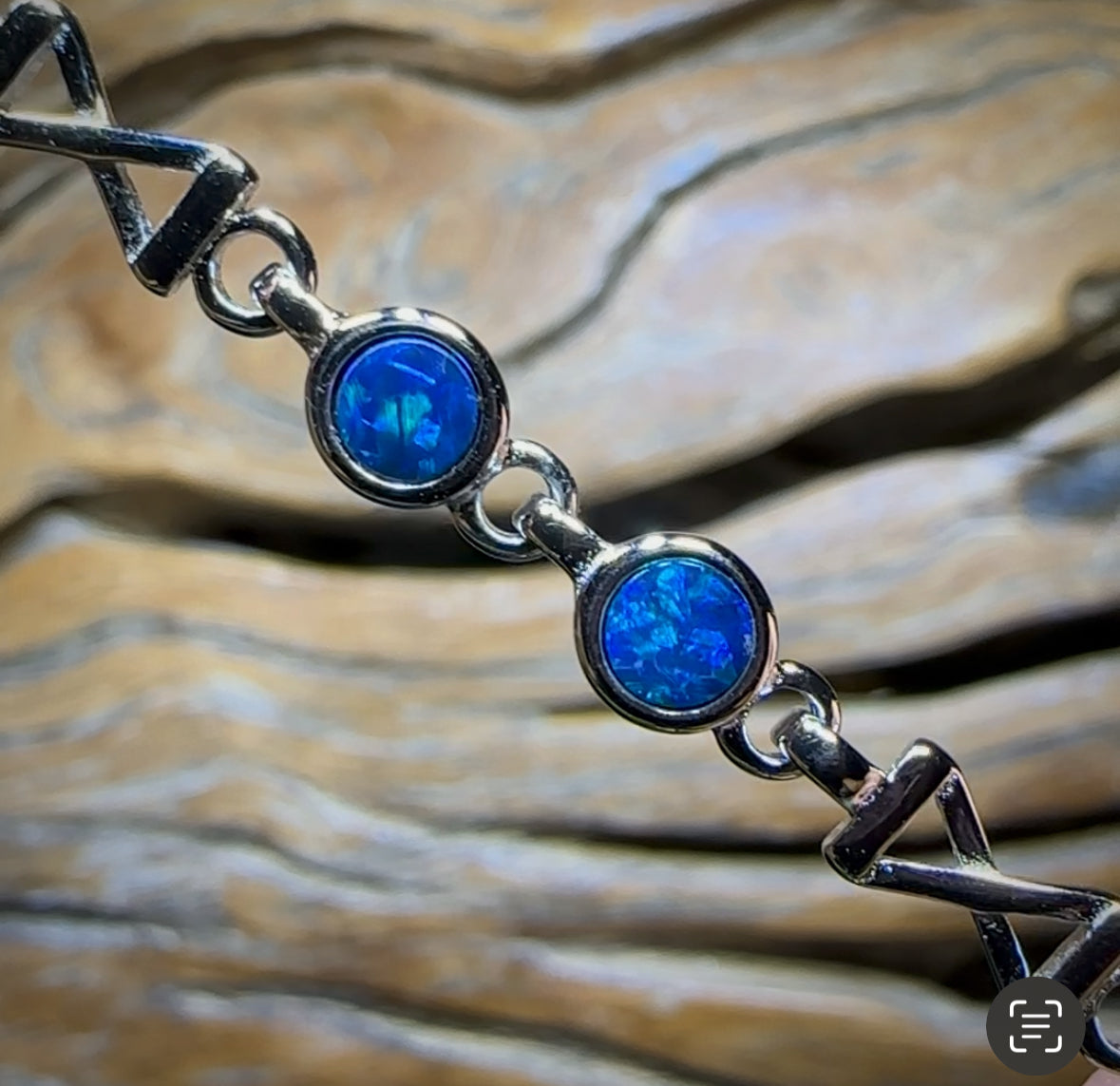 Sterling Silver - Australian Boulder Doublet Opal Bracelet