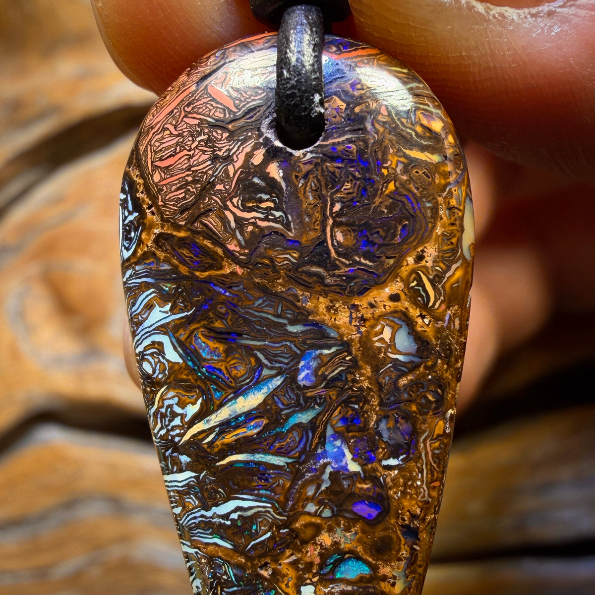 39 x 17mm - Drilled Tribal Queensland Boulder Opal Necklace
