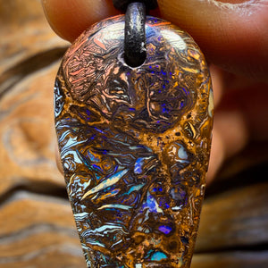 39 x 17mm - Drilled Tribal Queensland Boulder Opal Necklace