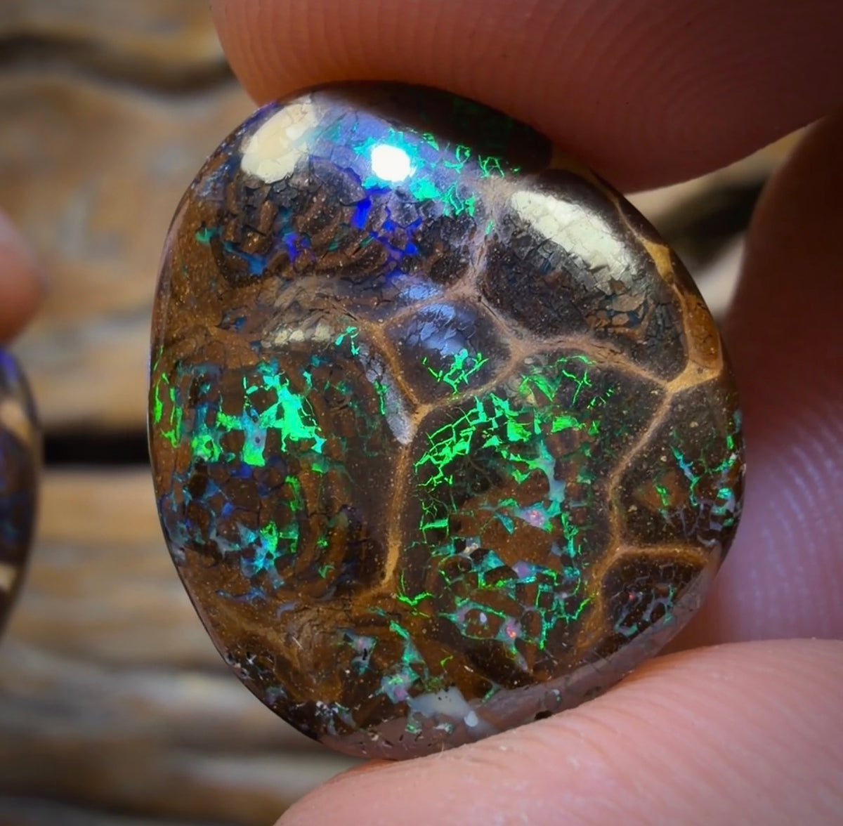 36.9cts - Top Electric Bubbleband Opal Pair. Australian Opal