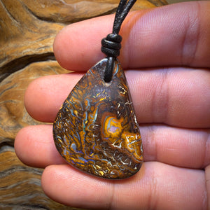 39 x 27mm - Drilled Tribal Queensland Boulder Opal Necklace
