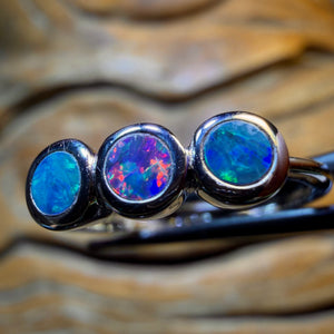 TGIF Sterling Silver - Queensland Boulder Opal Doublet Ring