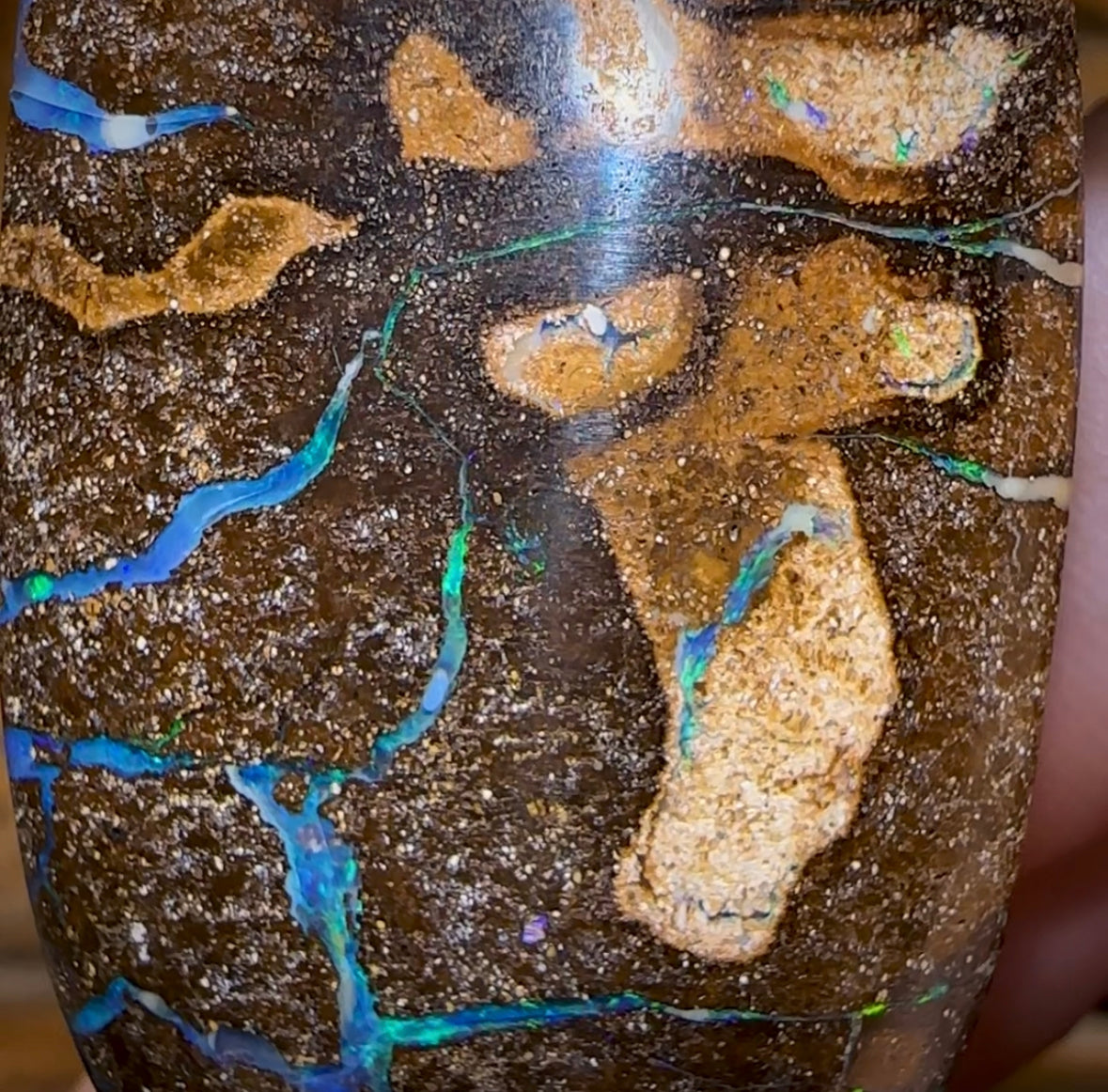 137.6cts - Queensland Boulder Seam Opal from Winton. Double Sided - Opal Whisperers