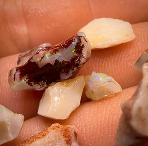 76.3cts - 11x South Australian Rare Mintabie Opal Rough Parcel