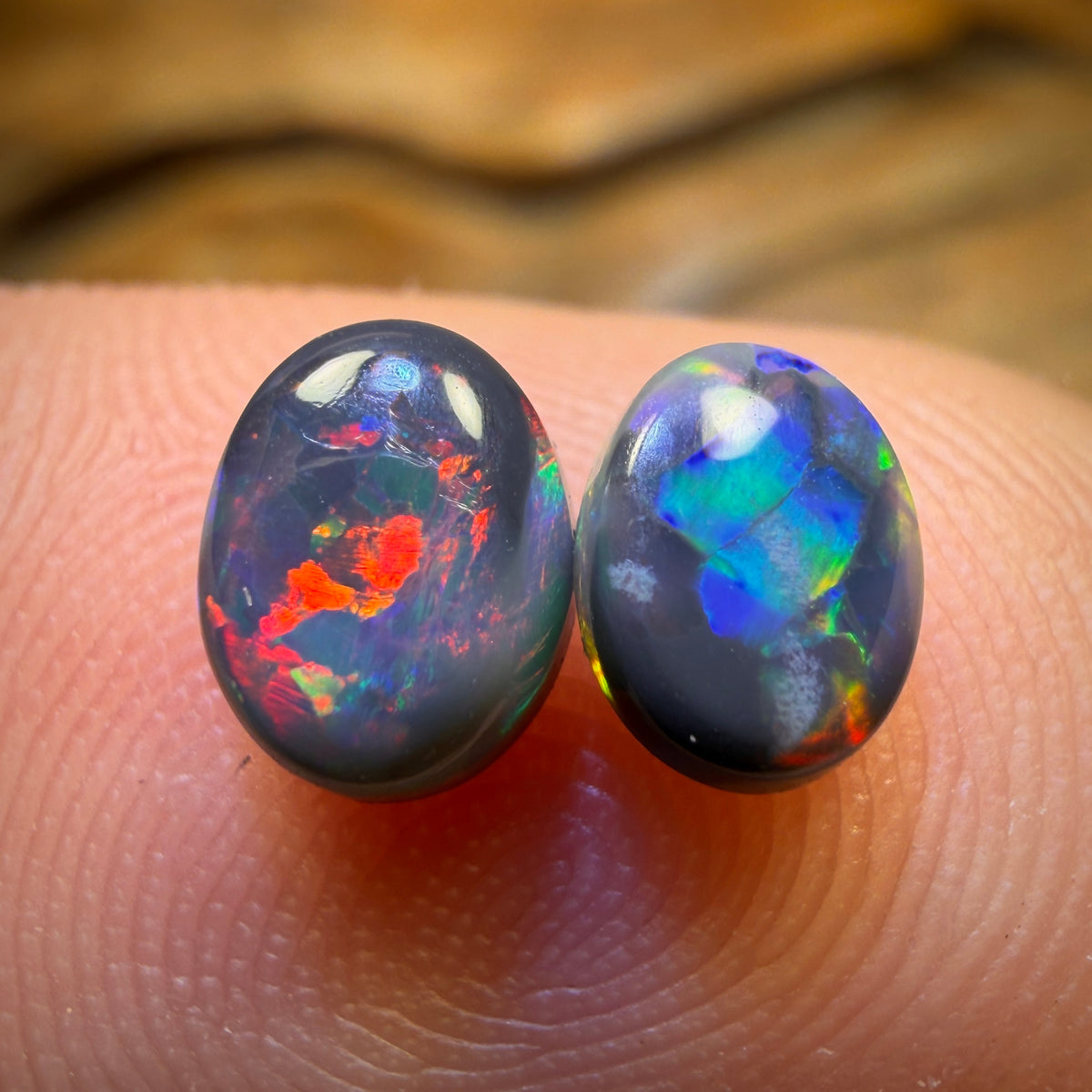1.15cts - Lightning Ridge Black Opal Pair
