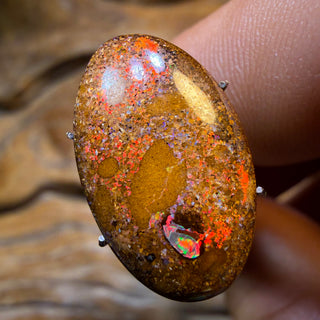 10.4cts -Wow! “Chameleon”Queensland Boulder Opal from Yowah. Metallic MultiColour