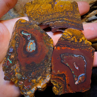 🔨 AUCTION 🔨 1007cts - 3x Yowah Nut Tribal Opal Rough Parcel. Australian Boulder Opal