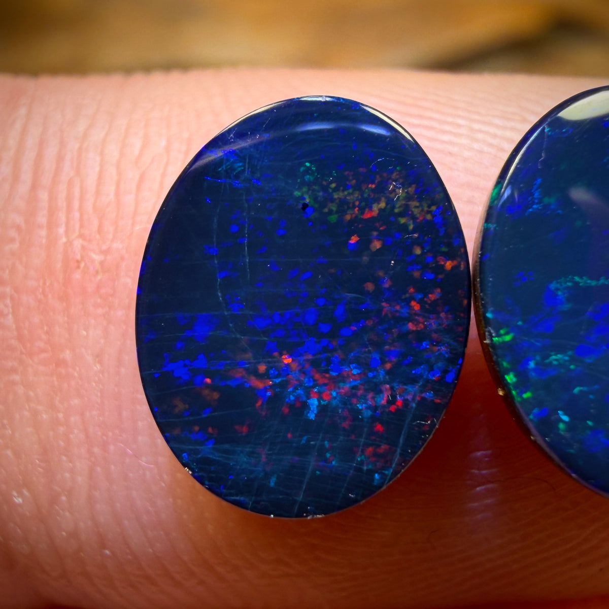 Wild Card! 3.6cts - Australian Boulder Opal Doublet Pair