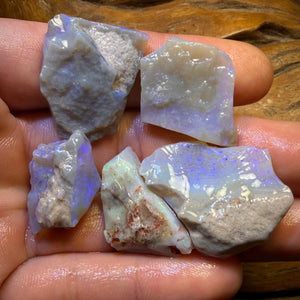 101.5cts - 5x Lightning Ridge Opal Rough Parcel