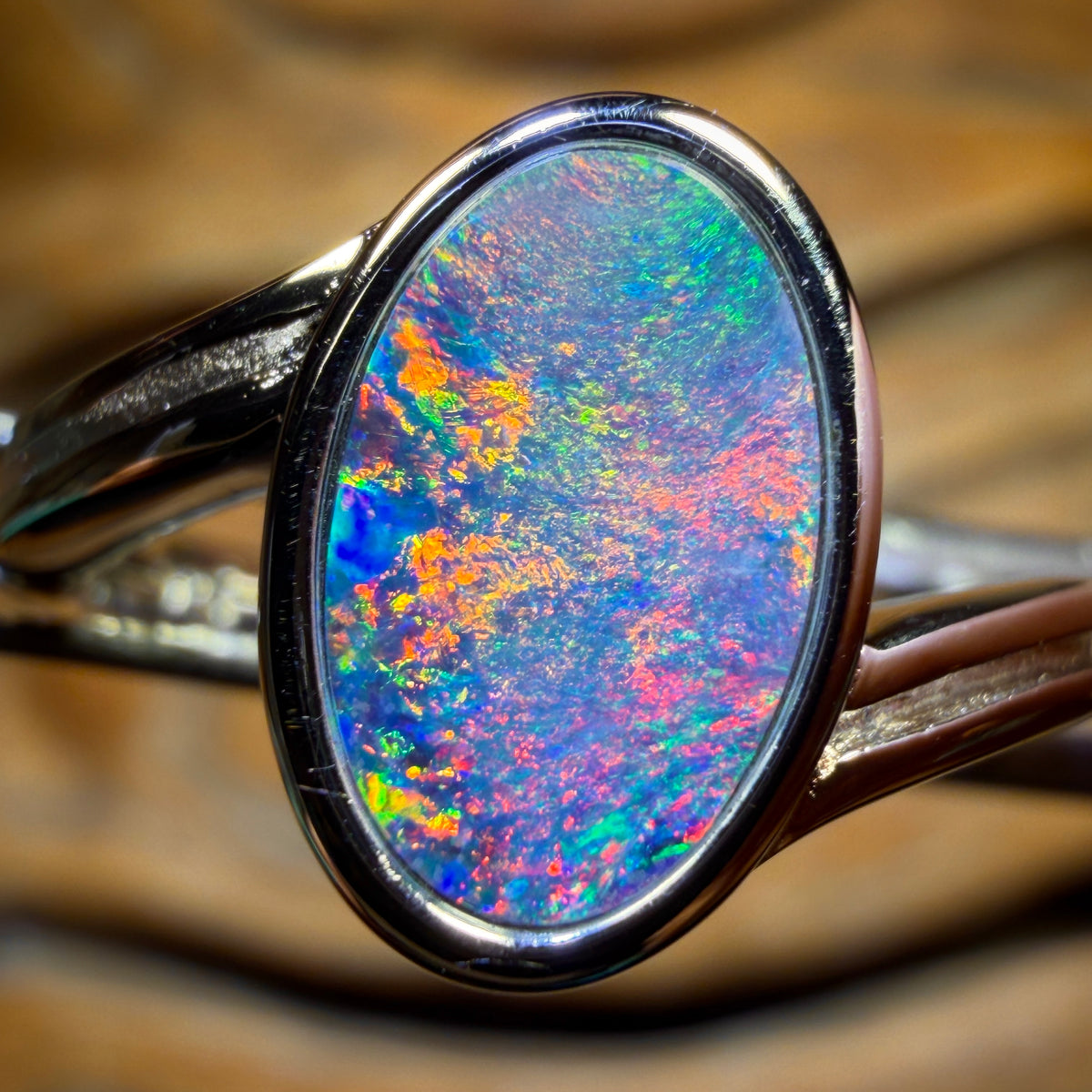 Sterling Silver - Queensland Boulder Opal Doublet Ring