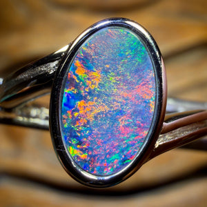 Sterling Silver - Queensland Boulder Opal Doublet Ring