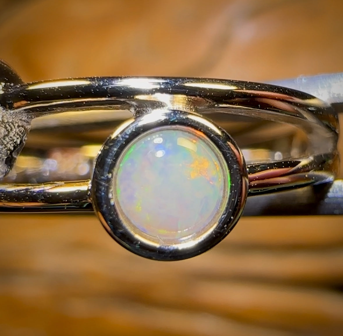 Sterling Silver - South Australian Crystal Opal Ring BARGAIN