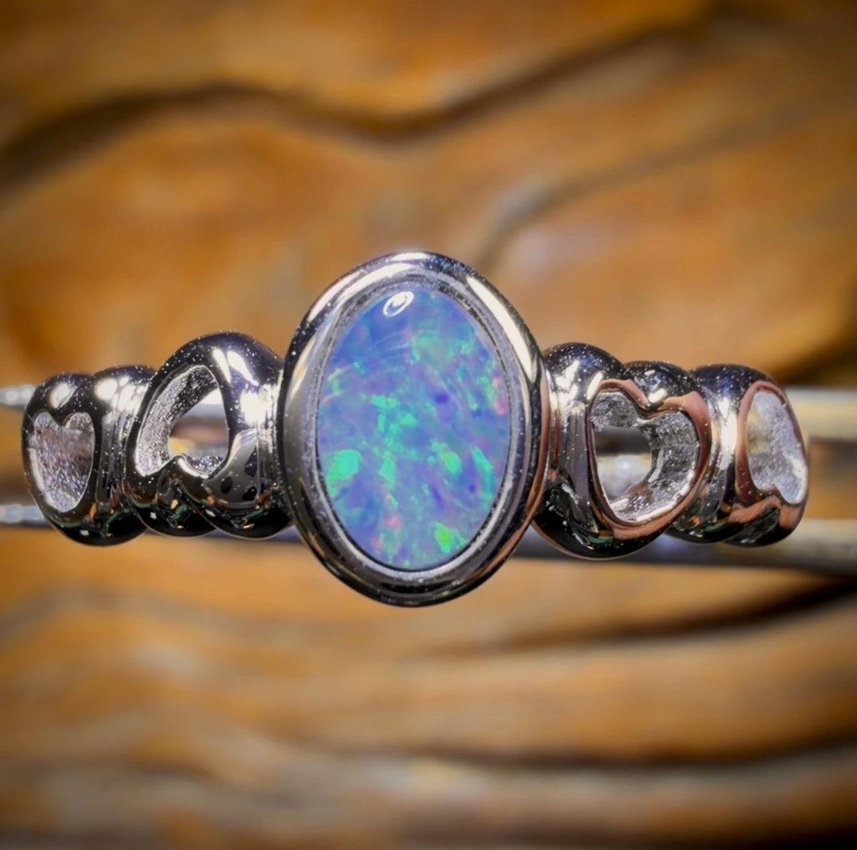 Sterling Silver - Queensland Boulder Opal Doublet Ring