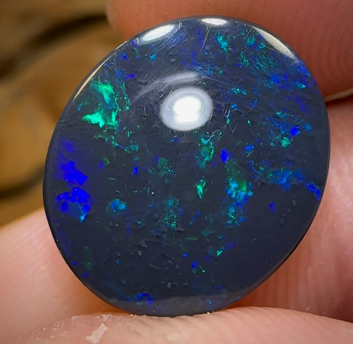 7.4cts - Australian Black Opal from Lightning Ridge - Opal Whisperers