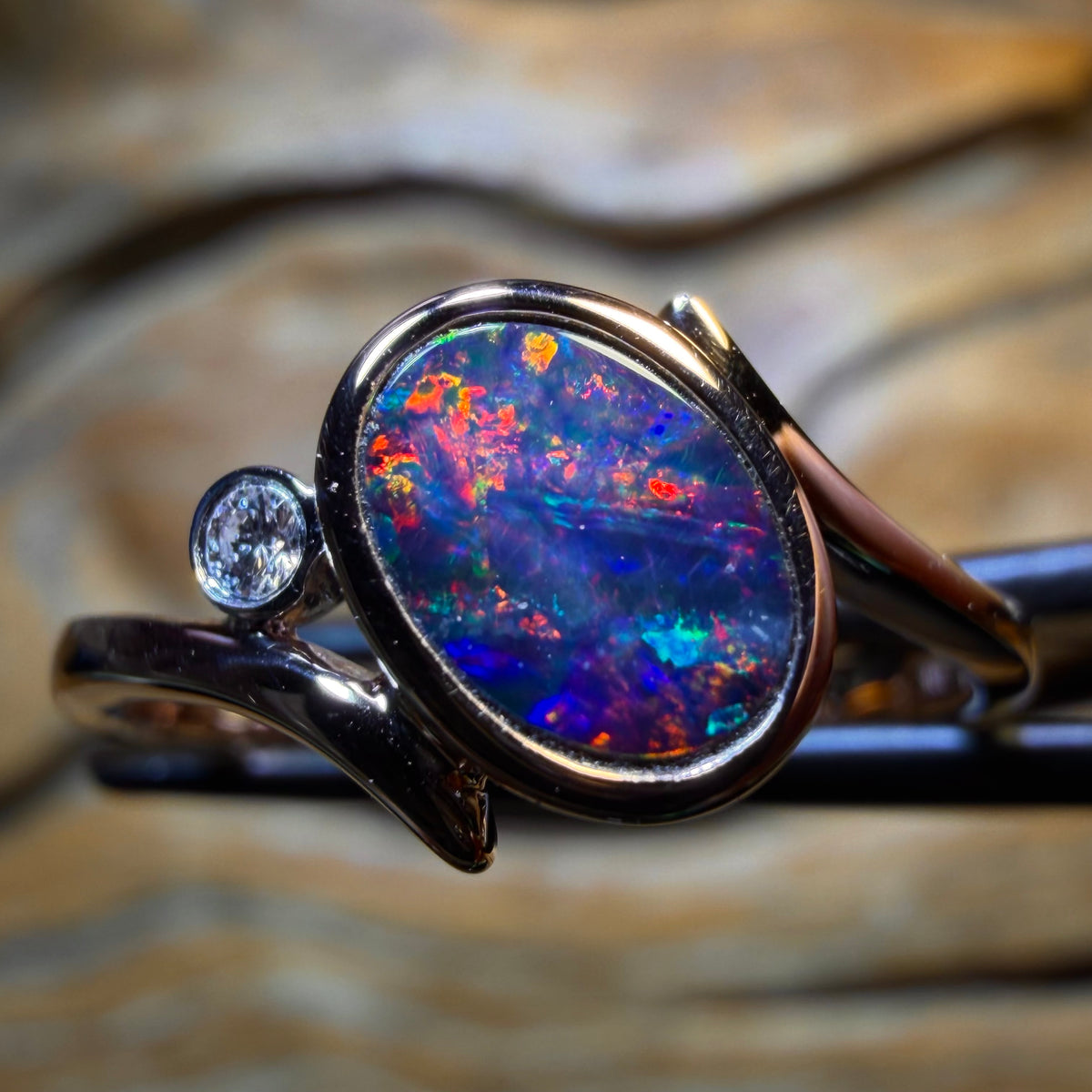 10k Rose Gold - Queensland Boulder Opal Doublet Ring