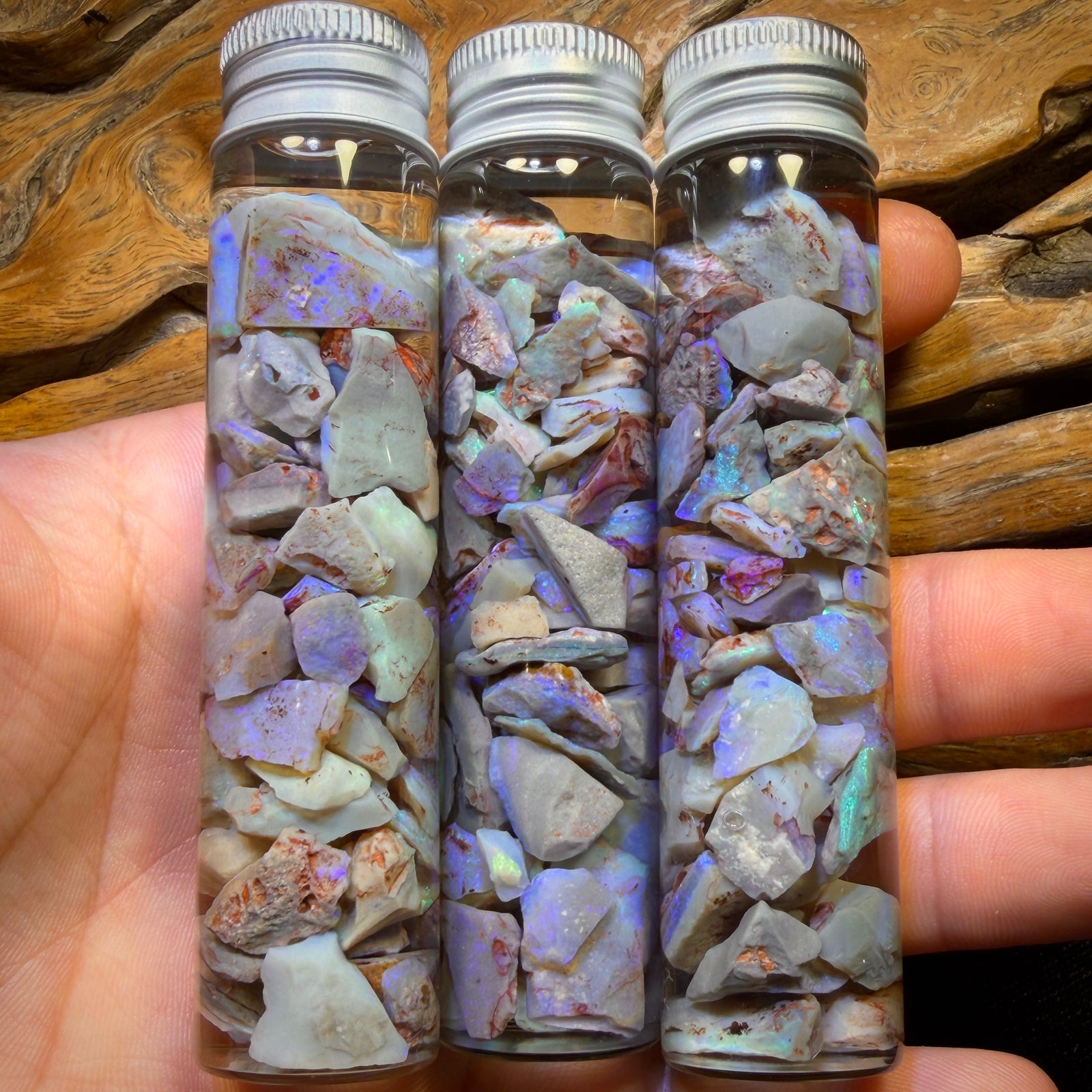 110cts Lightning Ridge Opal Rough Chip Vials. BULK LISTING