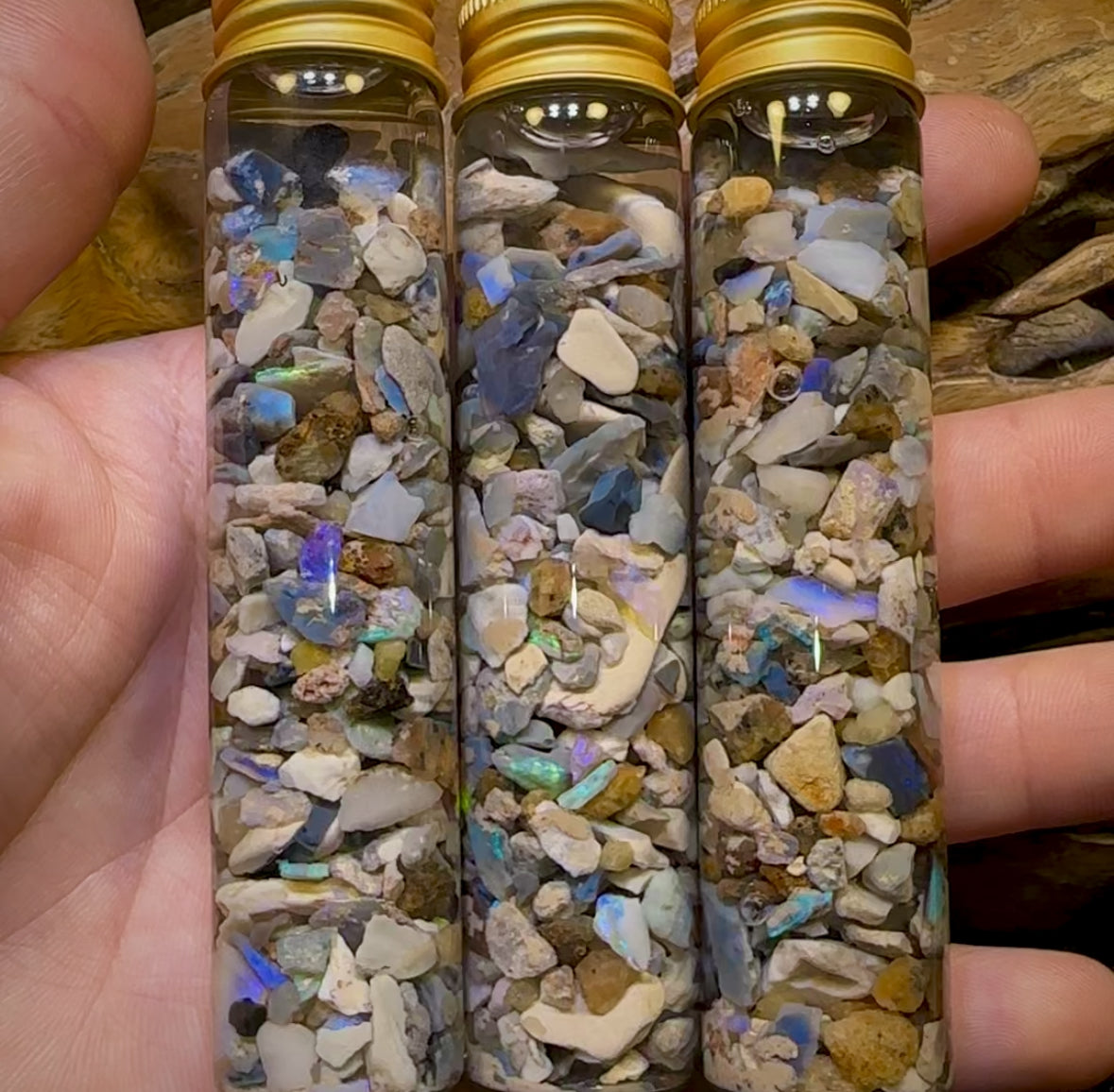 145cts Lightning Ridge Opal Rough Vials. BULK LISTING