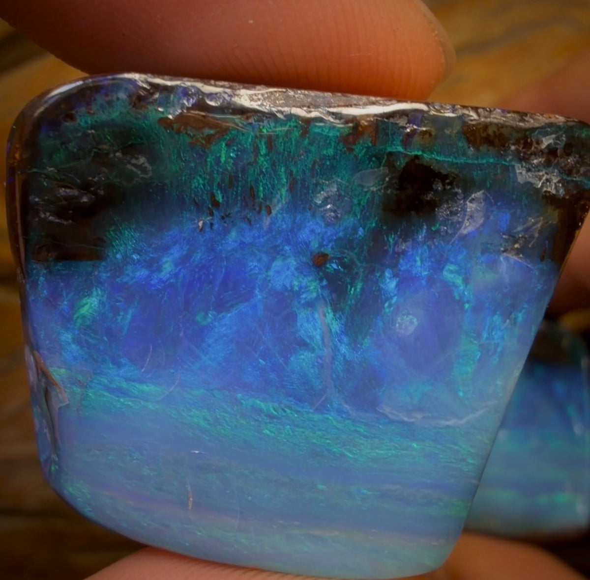 197.3cts - GEM Queensland Boulder Opal Split Pair. Isaac’s Cut!