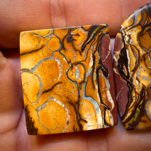 Half Price Card! 60.9cts - “Partners” Tribal Queensland Boulder Opal Pair. Double Sided