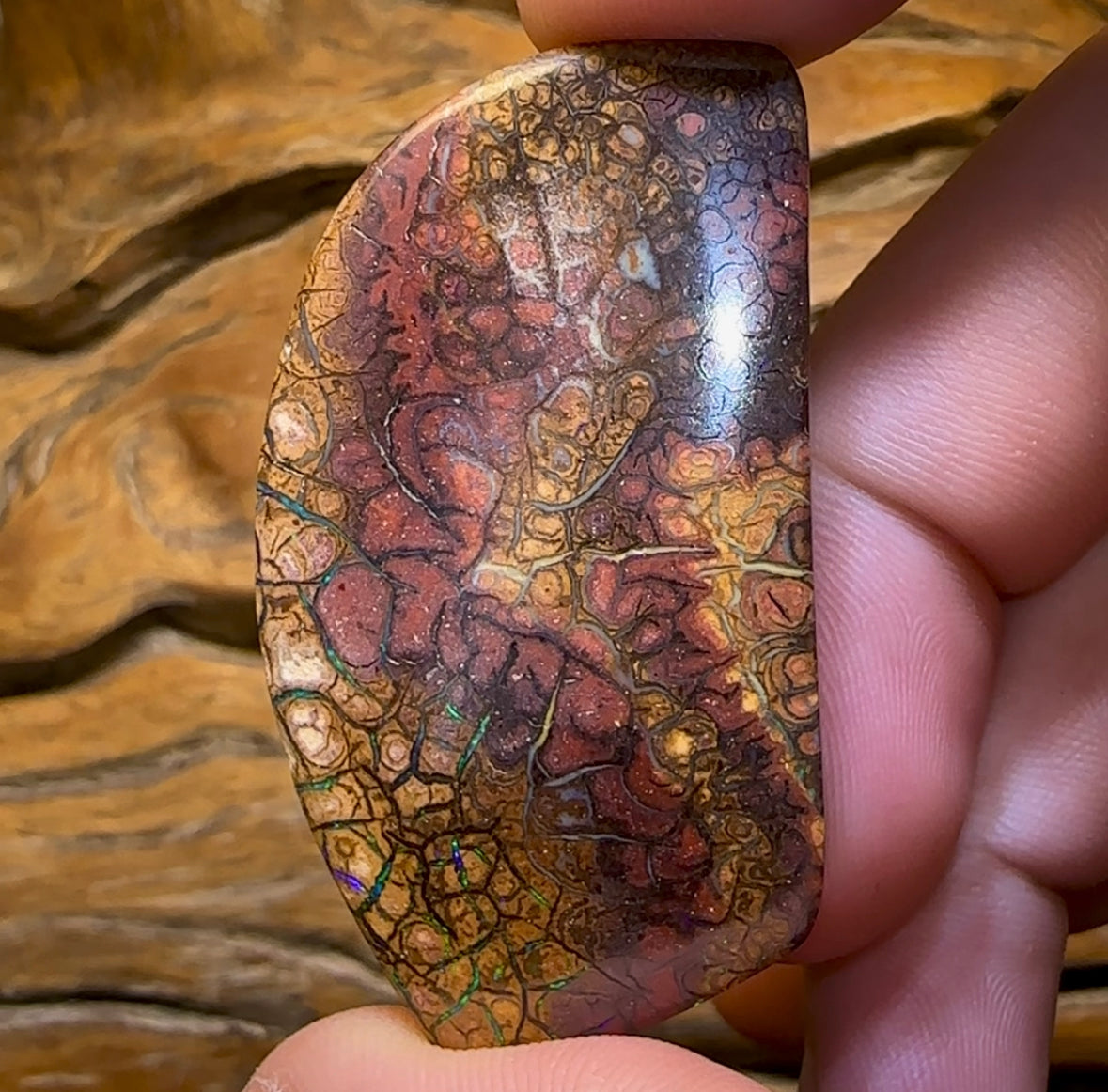 103.6cts - “Tribal Tock Art” Queensland Boulder Opal. Yowah Picture Stone - Opal Whisperers