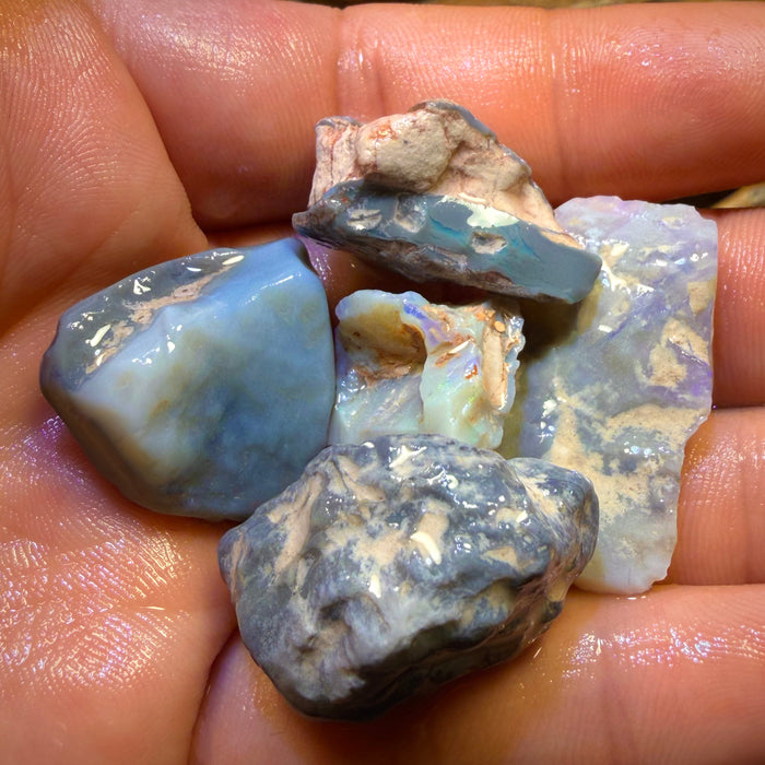 119.2cts - 5x Lightning Ridge Opal Rough Parcel