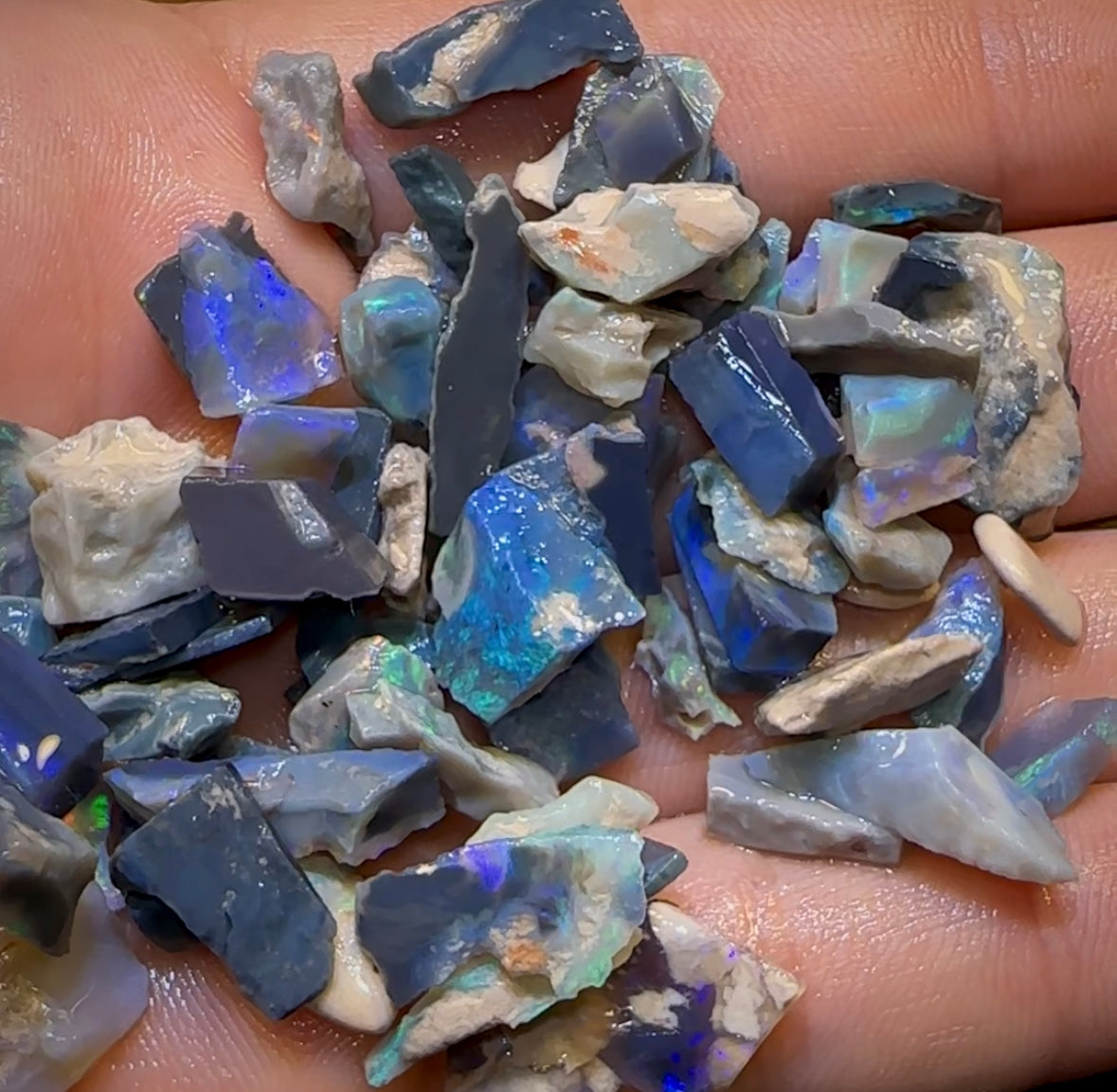 135.2cts - 60+ Lightning Ridge Crystal, Dark and Black Opal Rough Parcel - Opal Whisperers