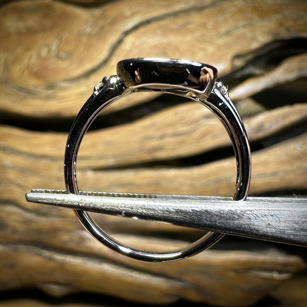 14k W.Gold-Highest Quality Opal doublet Diamonds Ring - Opal Whisperers