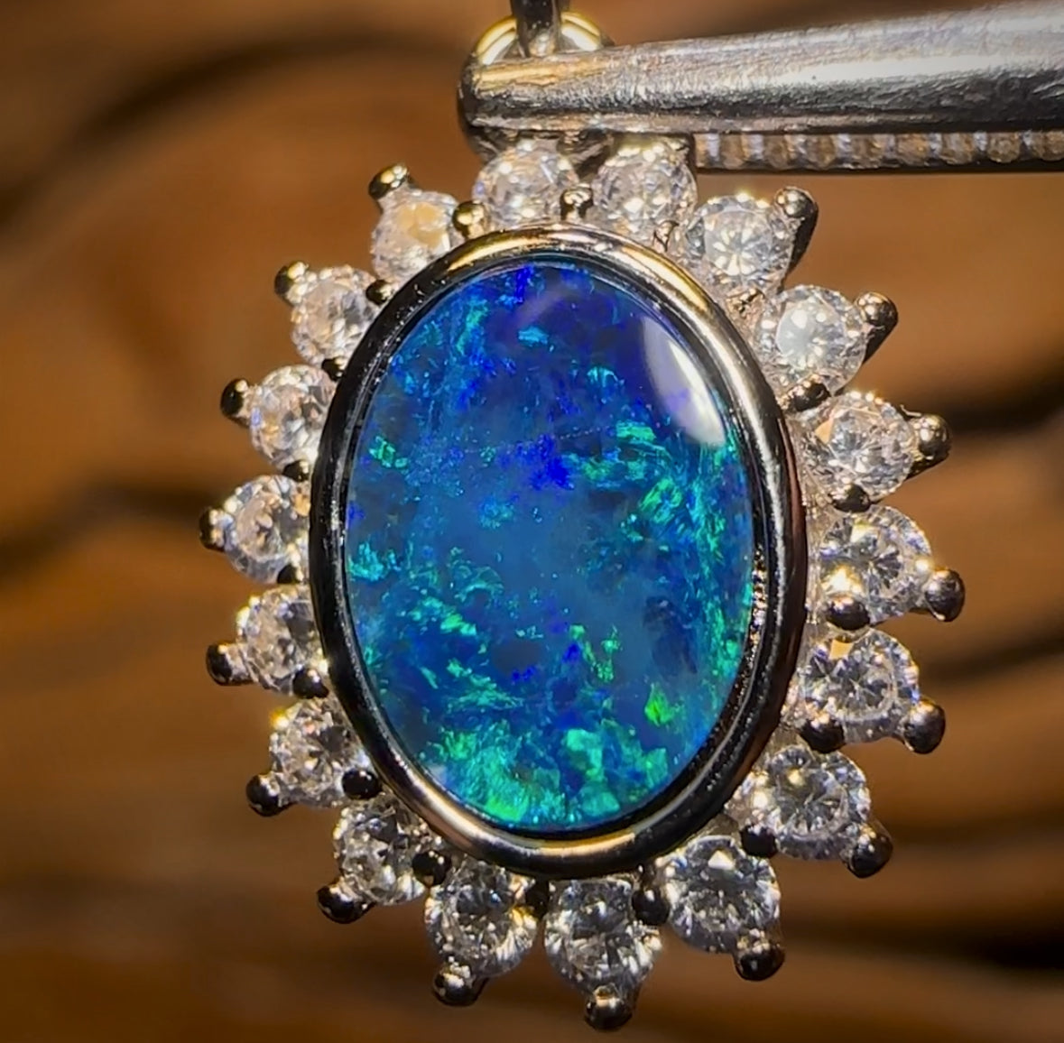 Princess Sterling Silver - Queensland Boulder Opal Doublet Pendant