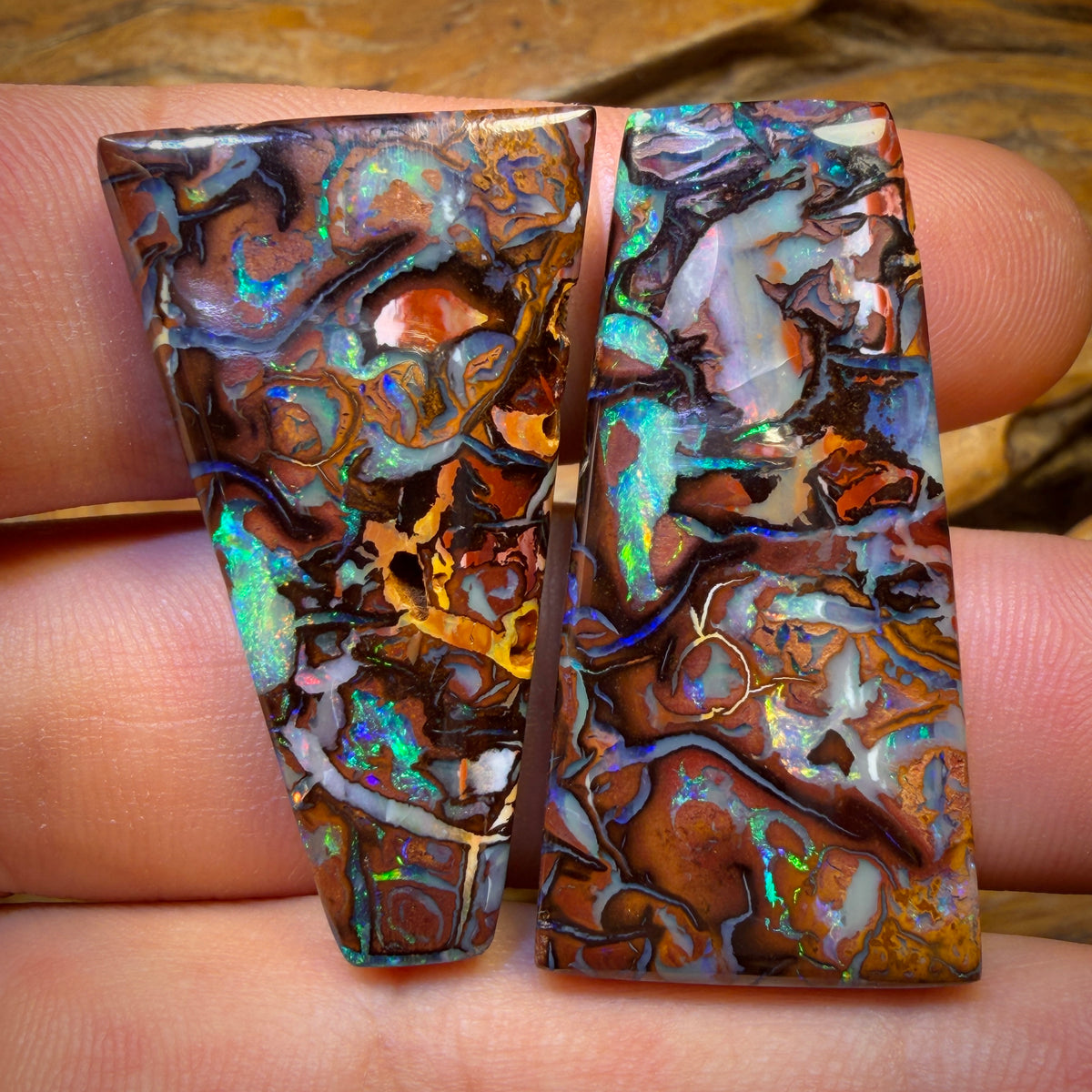122.8cts - TOP Tribal Queensland Boulder Opal Pair