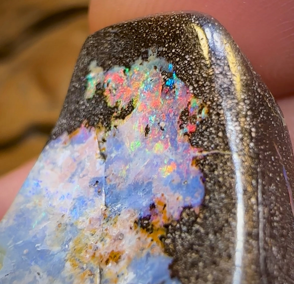54.2cts - Australian Boulder Seam Opal from Opalton - Opal Whisperers