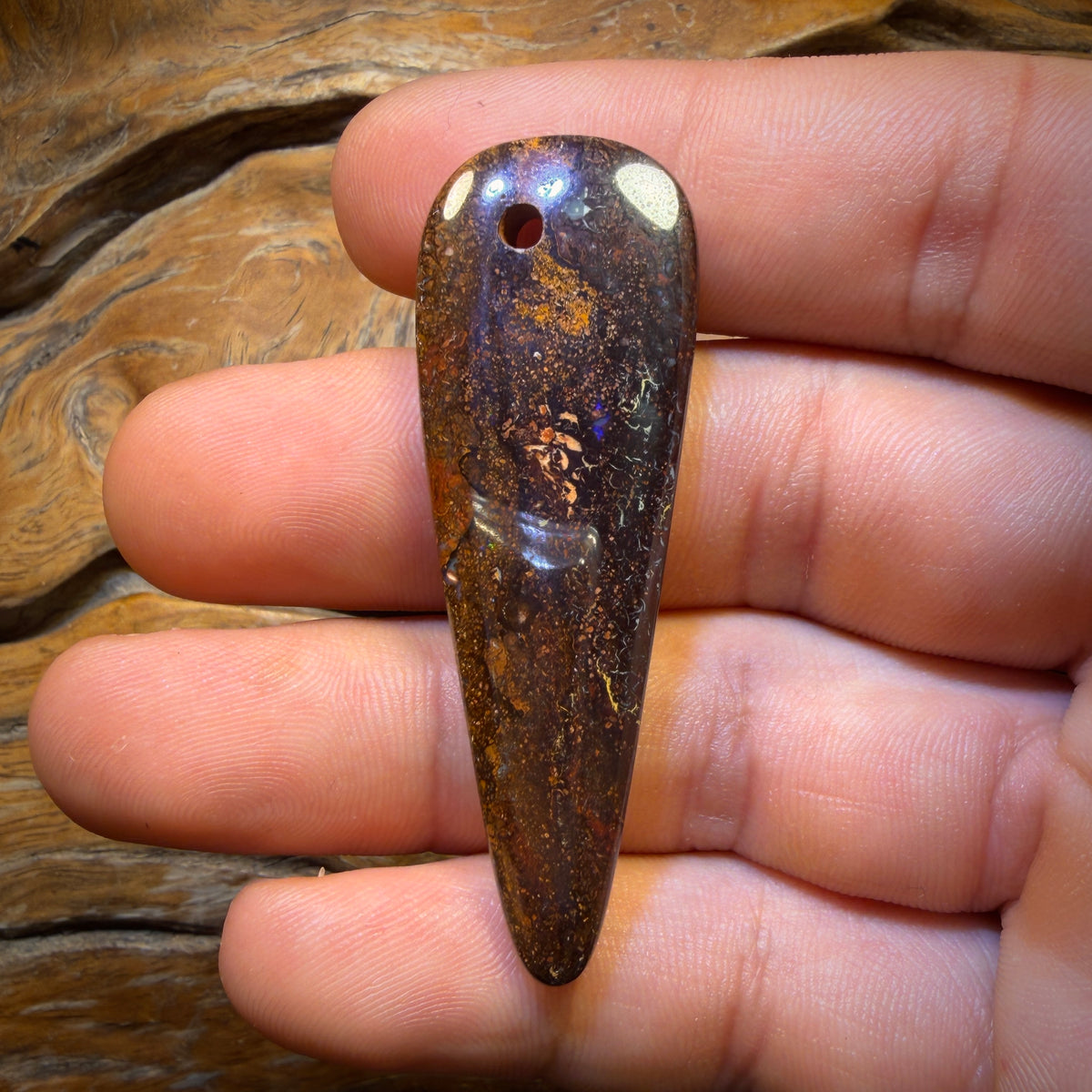 56 x 19mm - Drilled Tribal Queensland Boulder Opal